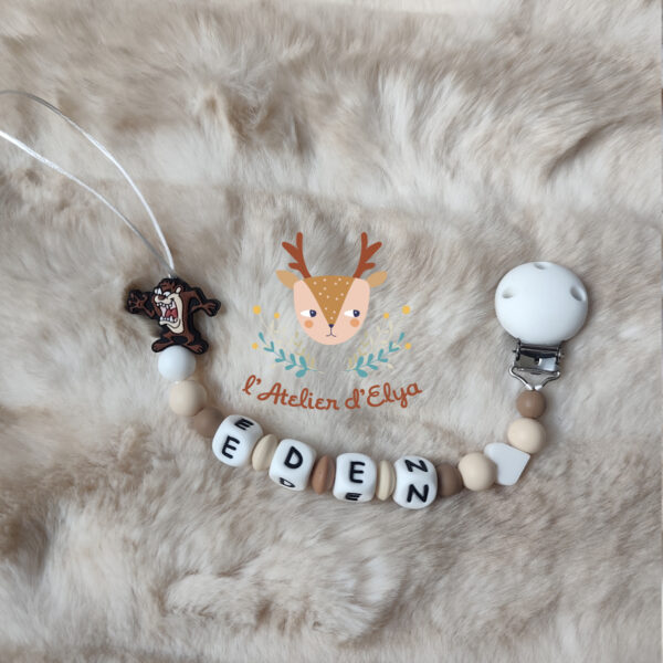 Attache Tétine Taz Personnalisé - Plusieurs modèles