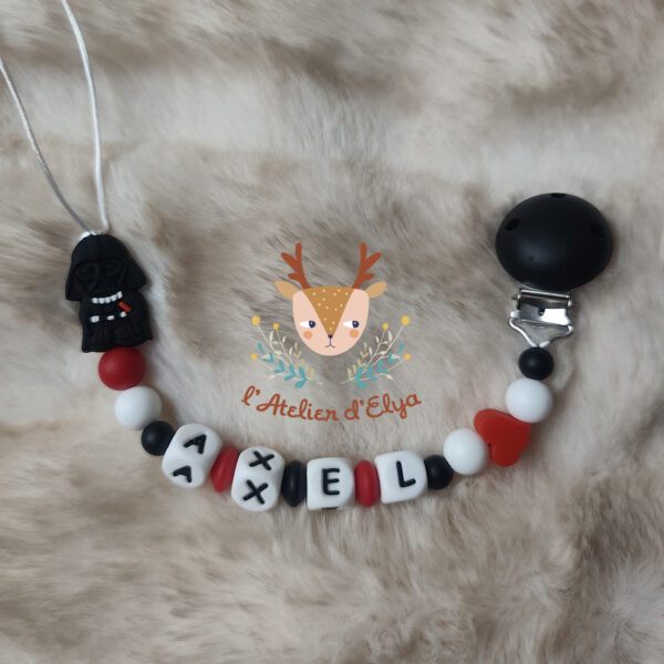 Attache Tétine Dark Vador Personnalisé - Plusieurs modèles