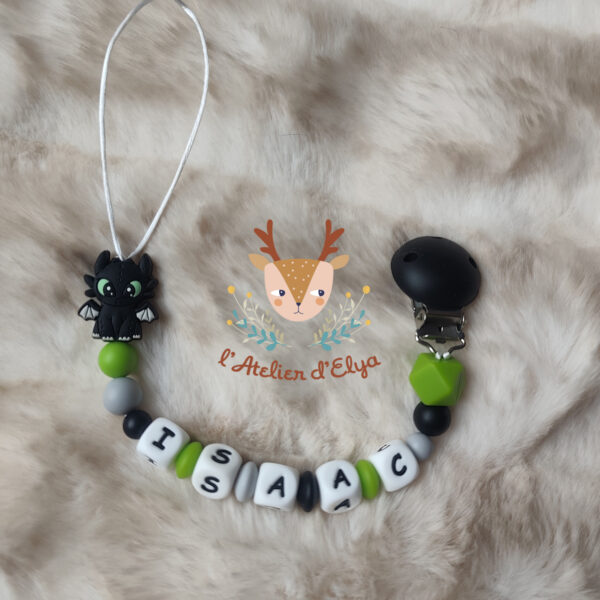 Attache Tétine Dragon Personnalisé - Plusieurs modèles