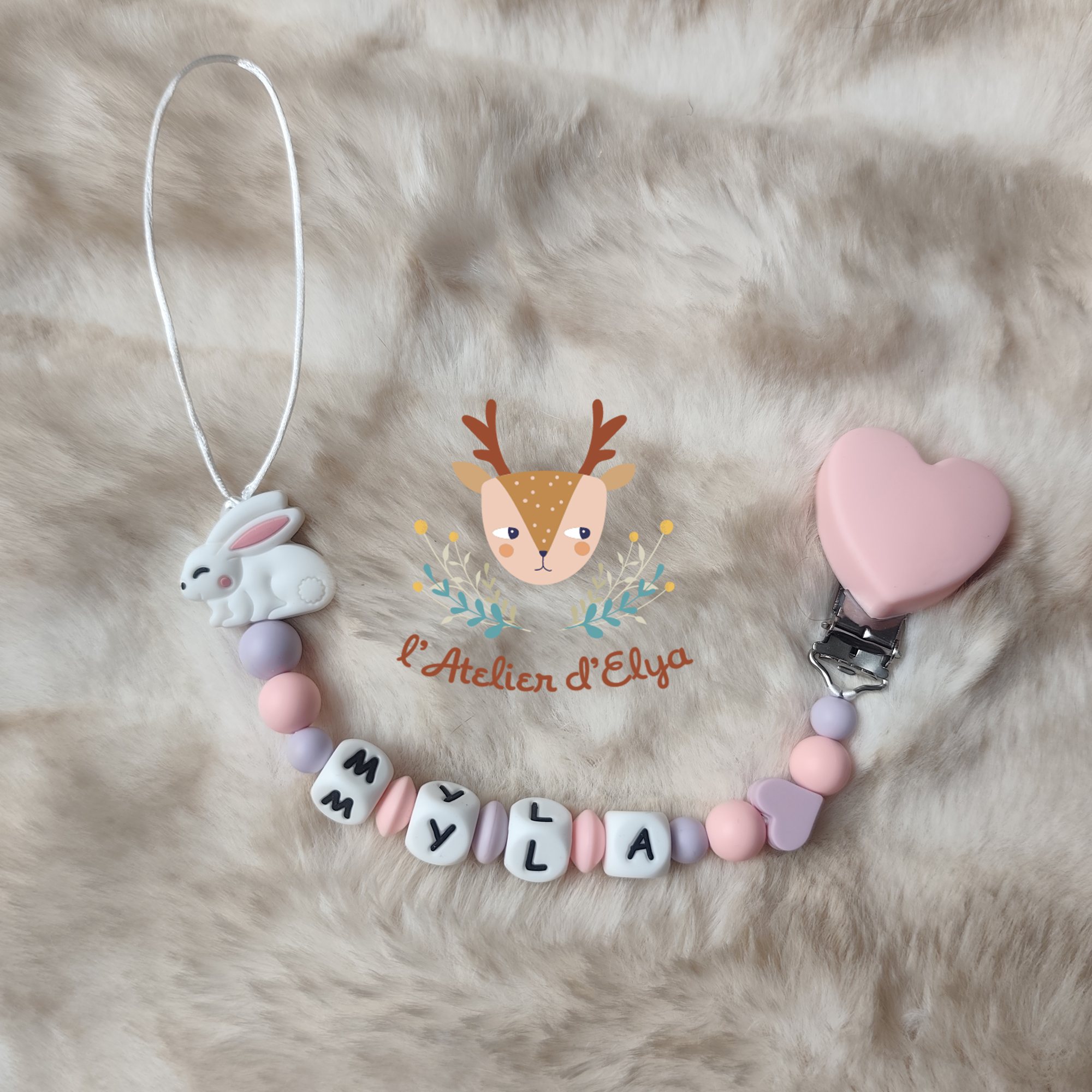Attache Tétine Lapin Personnalisé - Plusieurs modèles