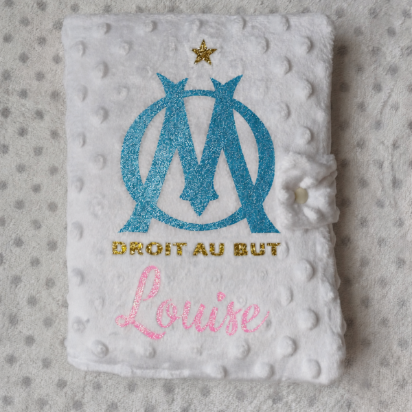 Protège Carnet de Santé Olympique Marseille Personnalisé - Floquage, Plusieurs coloris
