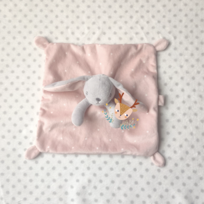 Doudou Lapin Rose Personnalisé