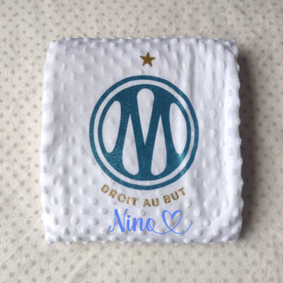Plaid Olympique Marseille OM Personnalisé - Floquage, Plusieurs modèles