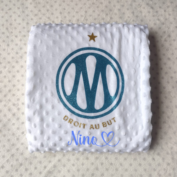 Plaid Olympique Marseille OM Personnalisé - Floquage, Plusieurs modèles