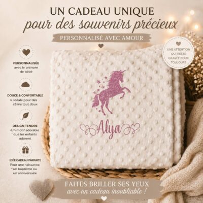 Plaid Univers Girly Personnalisé - Floquage, Plusieurs modèles
