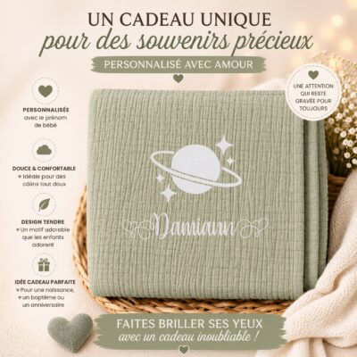 Plaid Univers Espace Personnalisé - Floquage, Plusieurs modèles